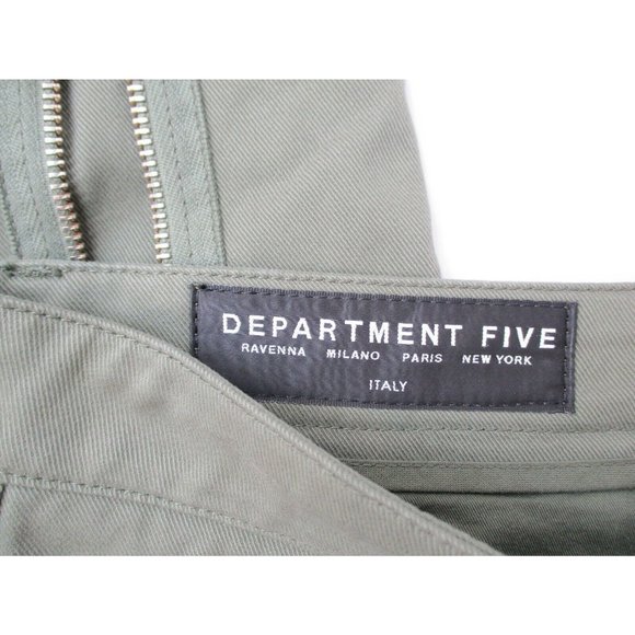 Department Five Cargo Pants Y2K Back Zip Multi-Pocket Army Olive Sz 27 - Picture 5 of 8
